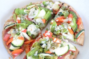 Try adding chicken, ground turkey, or turkey bacon to your pizzas! Or real bacon... Lots of real bacon...